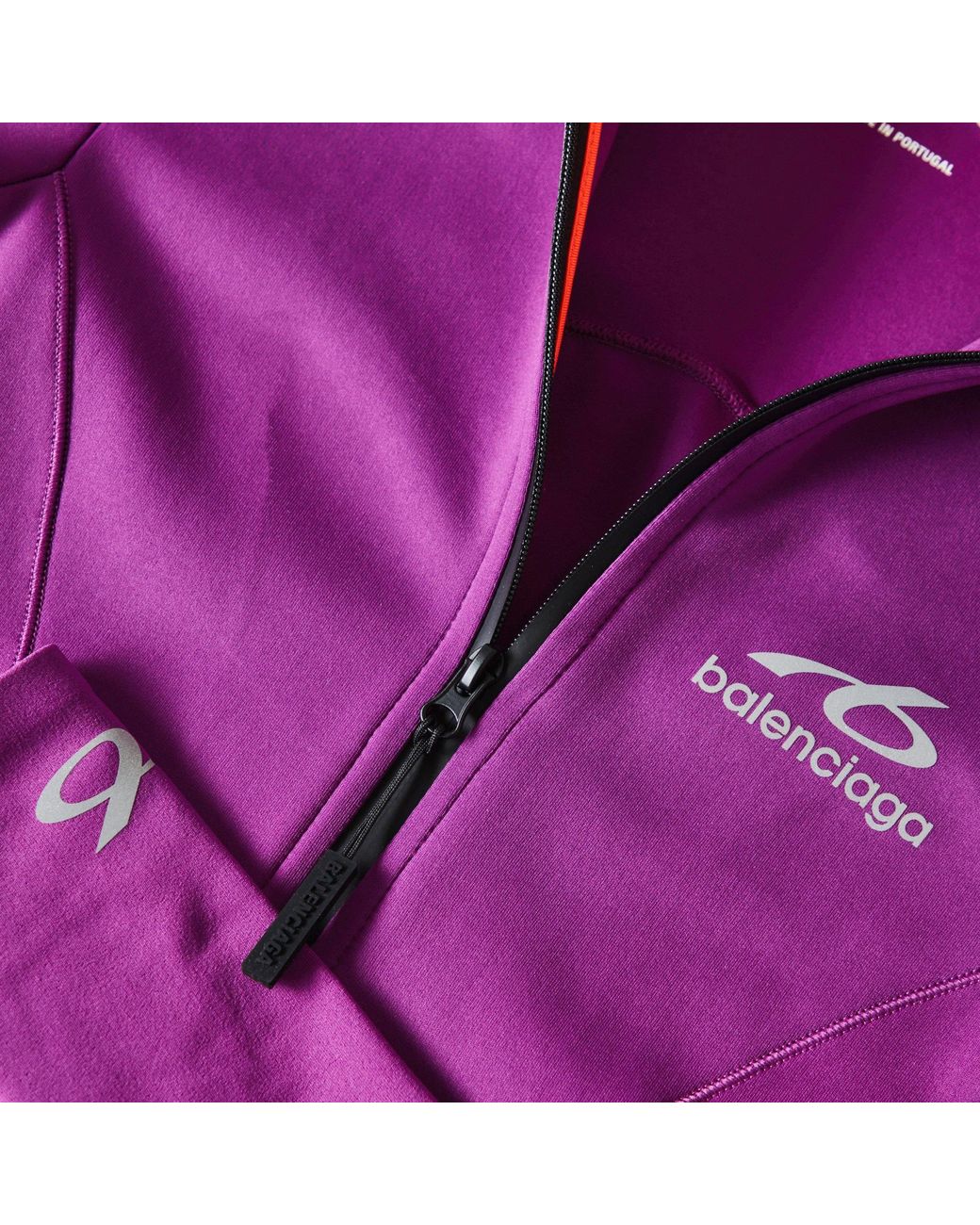 Balenciaga Purple Long-Sleeve Short Unitard Bodysuit