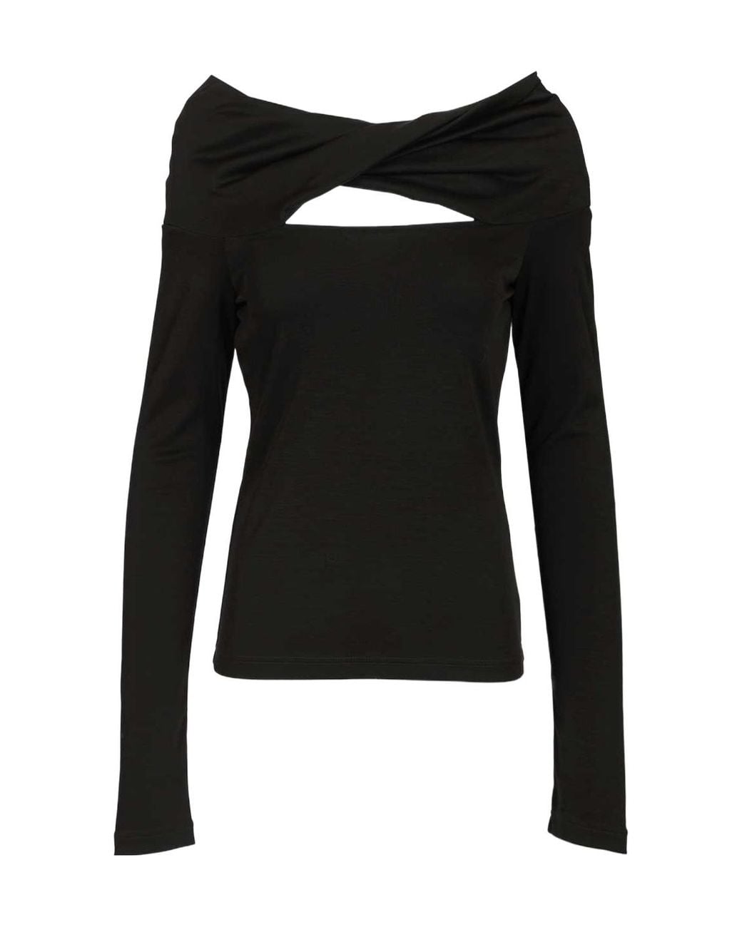 Max Mara Black Orafo Off-Shoulder Knit Top