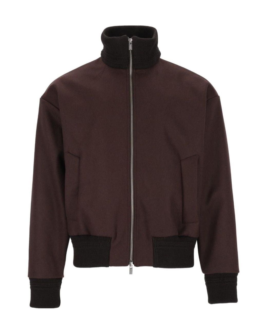Barena Brown Bolser Zip Bomber Jacket for men