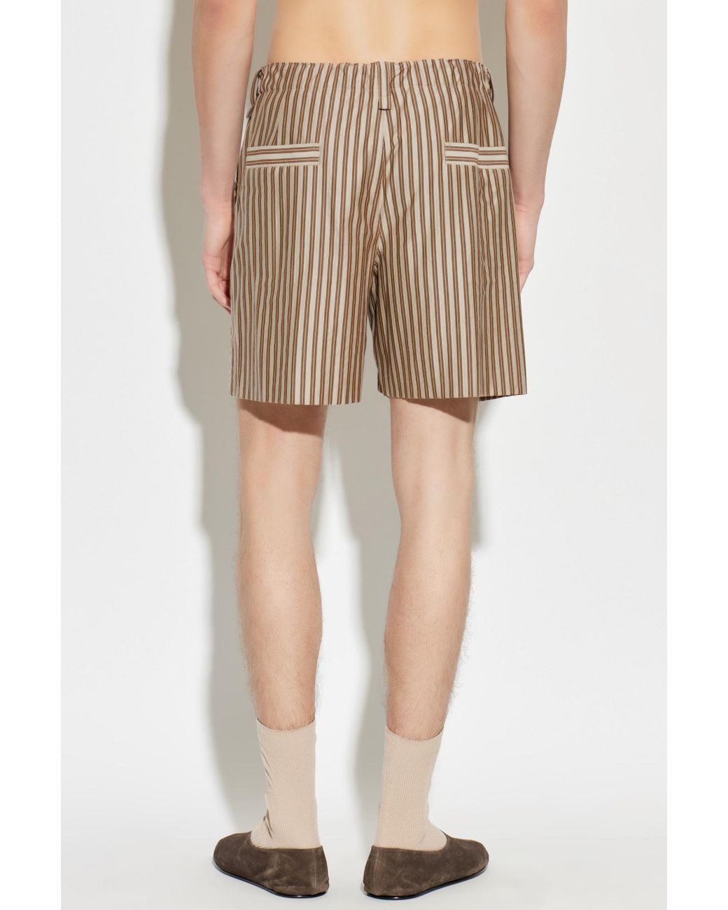 Homme Plissé Issey Miyake Natural Striped Shorts for men