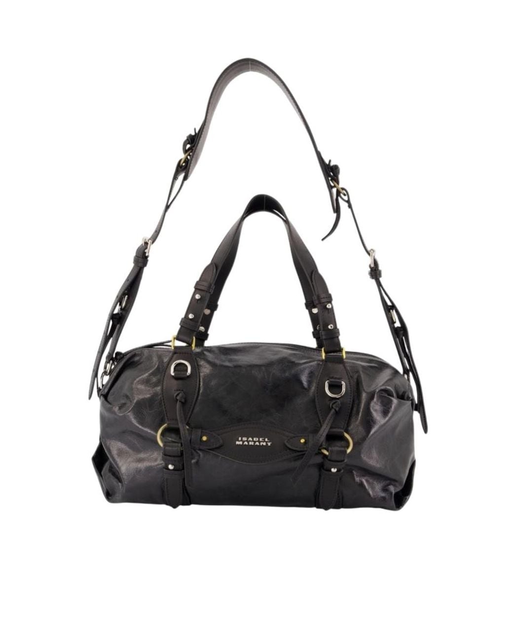 Isabel Marant Black Tilpa Buckled Shoulder Bag