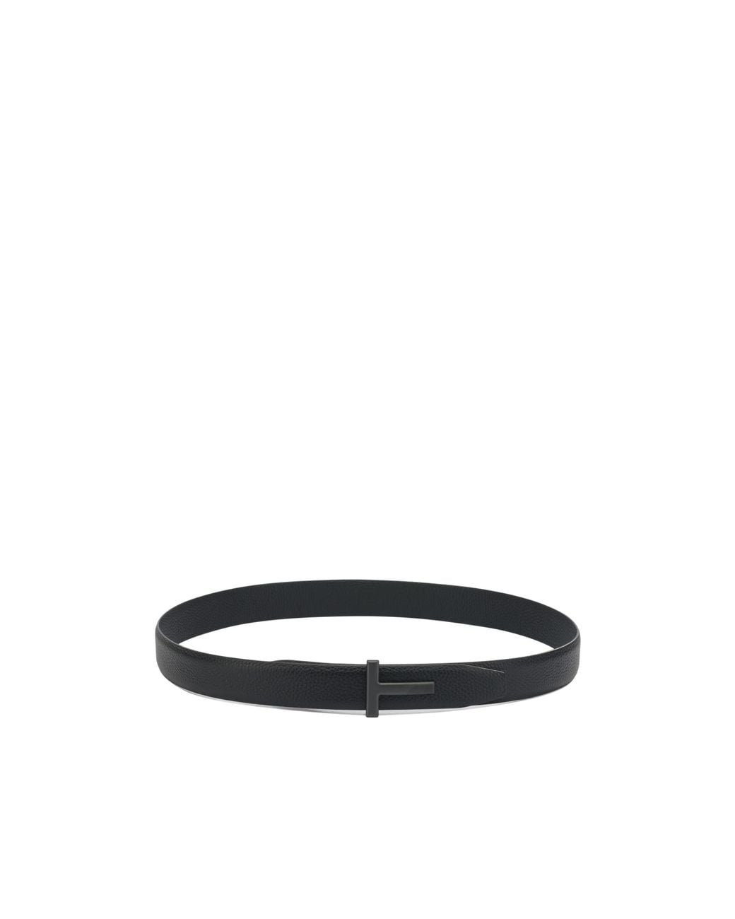 Tom Ford White Logo-Buckle Leather Belt for men