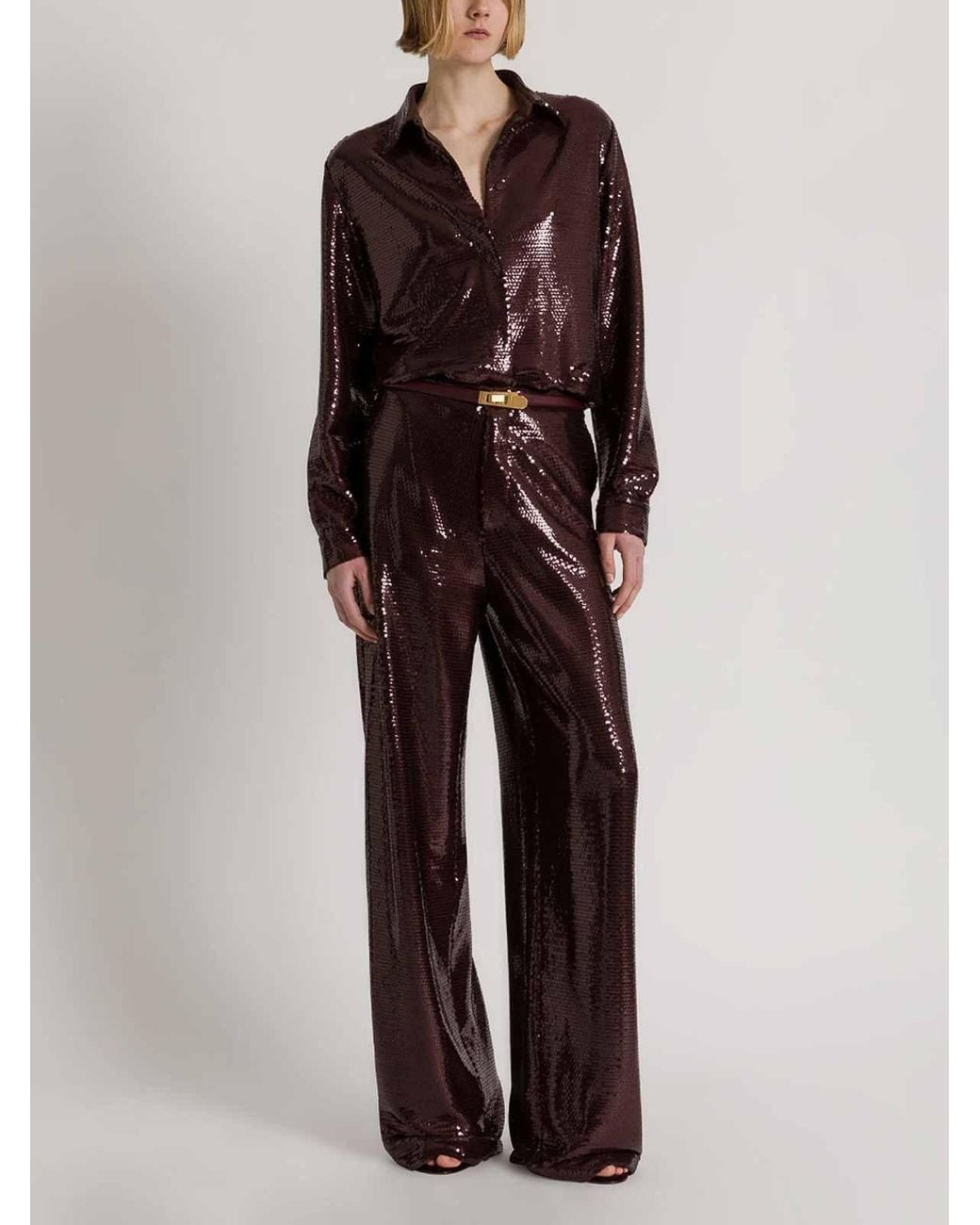 Alberta Ferretti Brown Long-Sleeved Shirt