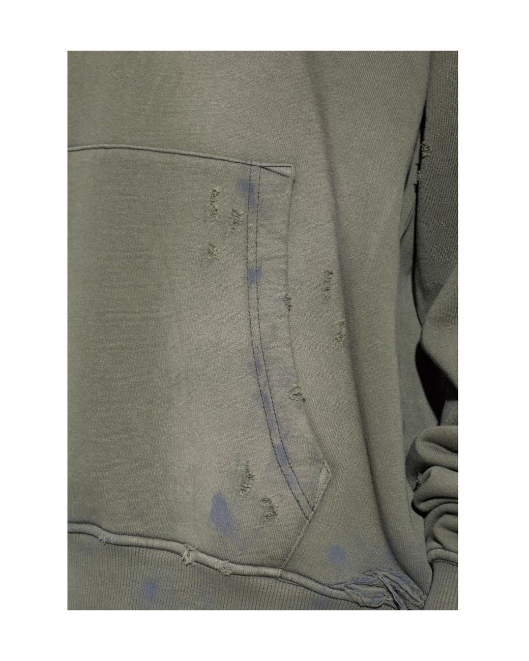 DIESEL Green Keithy Distressed Hoodie for men