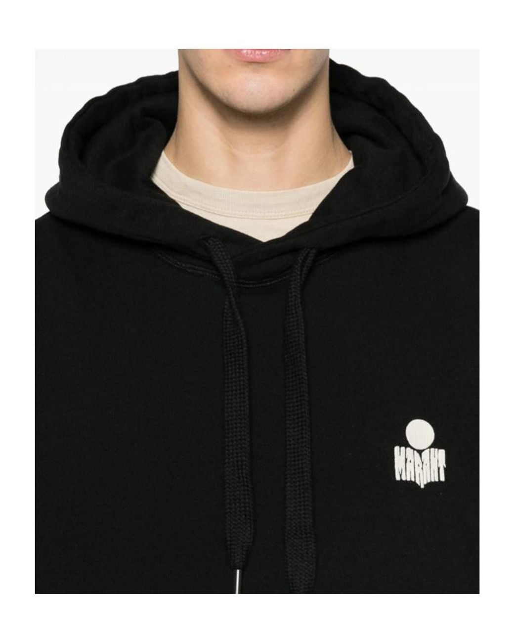 Isabel Marant Black Matte Logo-Embroidered Hoodie for men