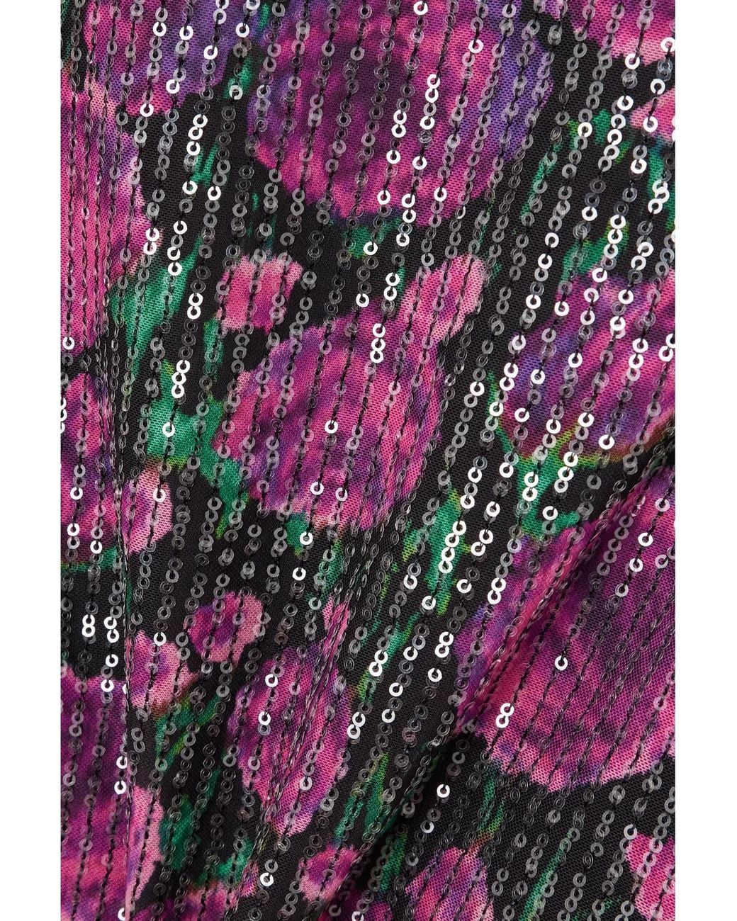 ROTATE BIRGER CHRISTENSEN Purple Backless Sequined Printed Dress