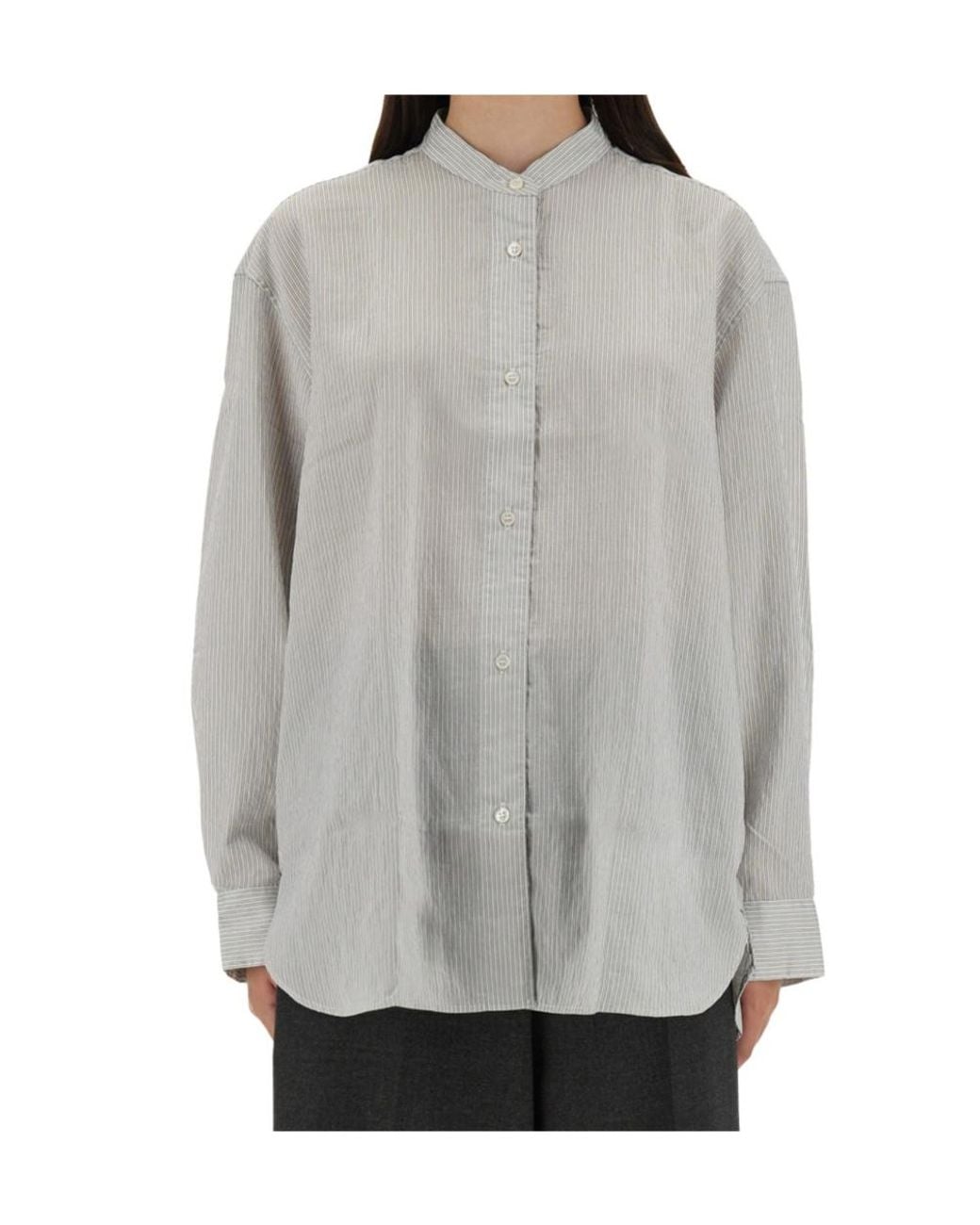 Studio Nicholson Gray Dilys Striped Shirt