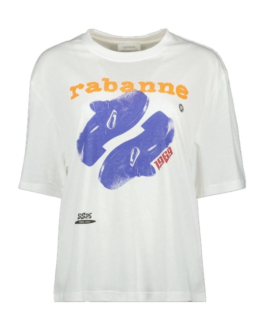 Rabanne White Pattern-Printed Crewneck T-Shirt