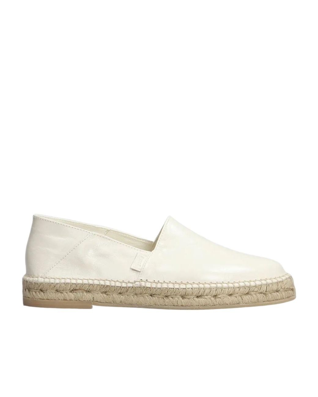 AMI White Leather Espadrilles for men
