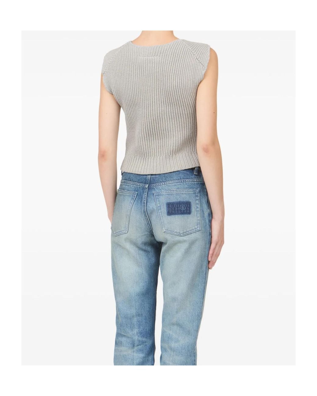 MM6 by Maison Margiela Gray Ribbed Vest