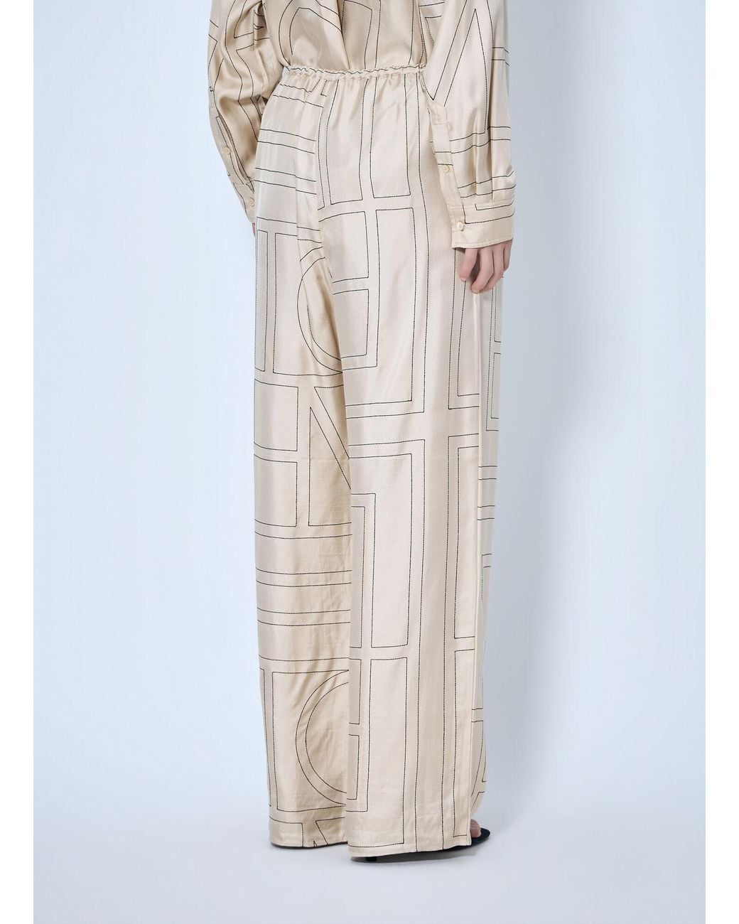 Totême  Natural Totême Monogram Satin Pajama Bottoms