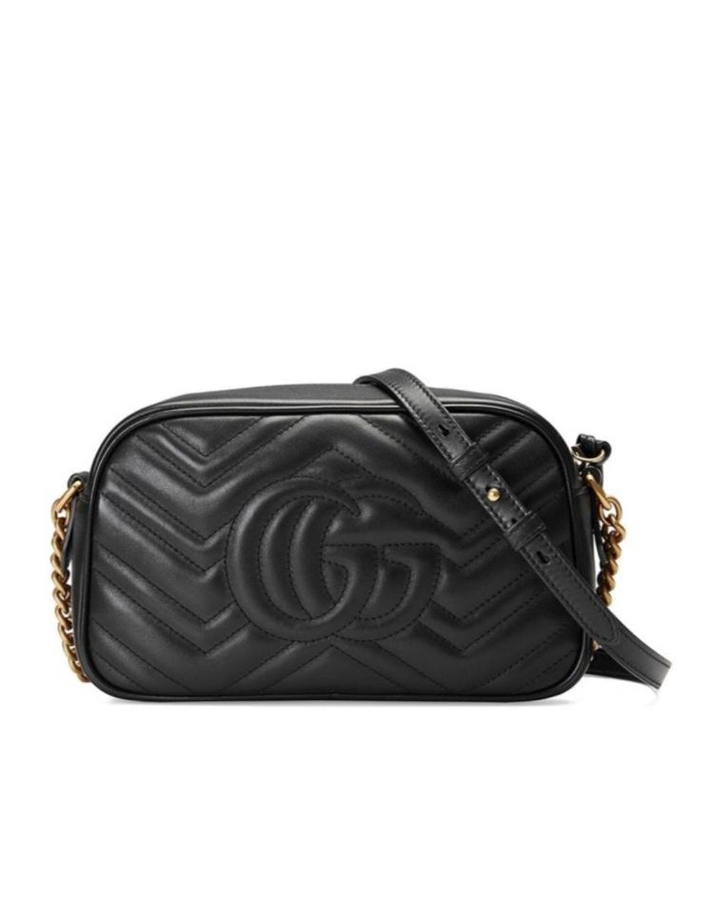 Gucci Black Gg Marmont Small Crossbody Bag