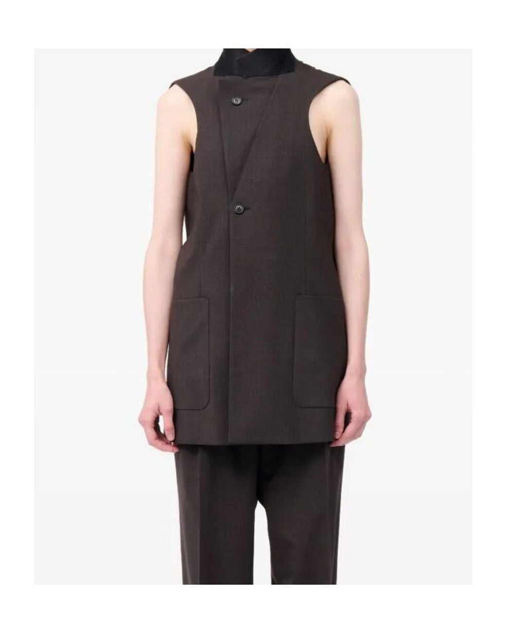 MM6 by Maison Margiela Brown Single Breasted Sleeveless Waistcoat