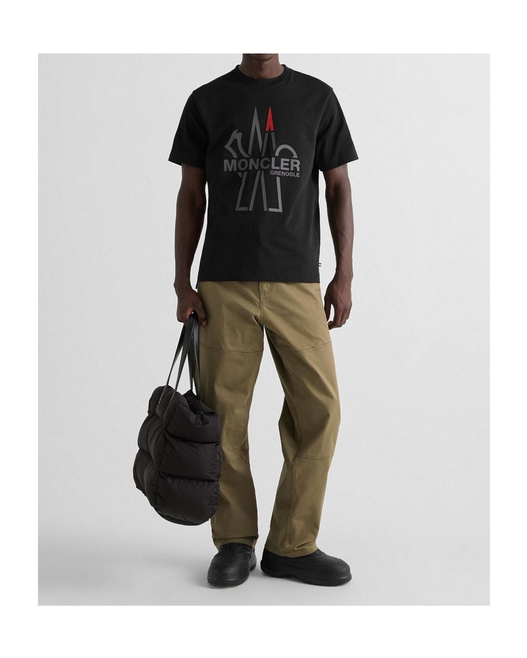 Moncler Black Round-Neck Short-Sleeved T-Shirt for men