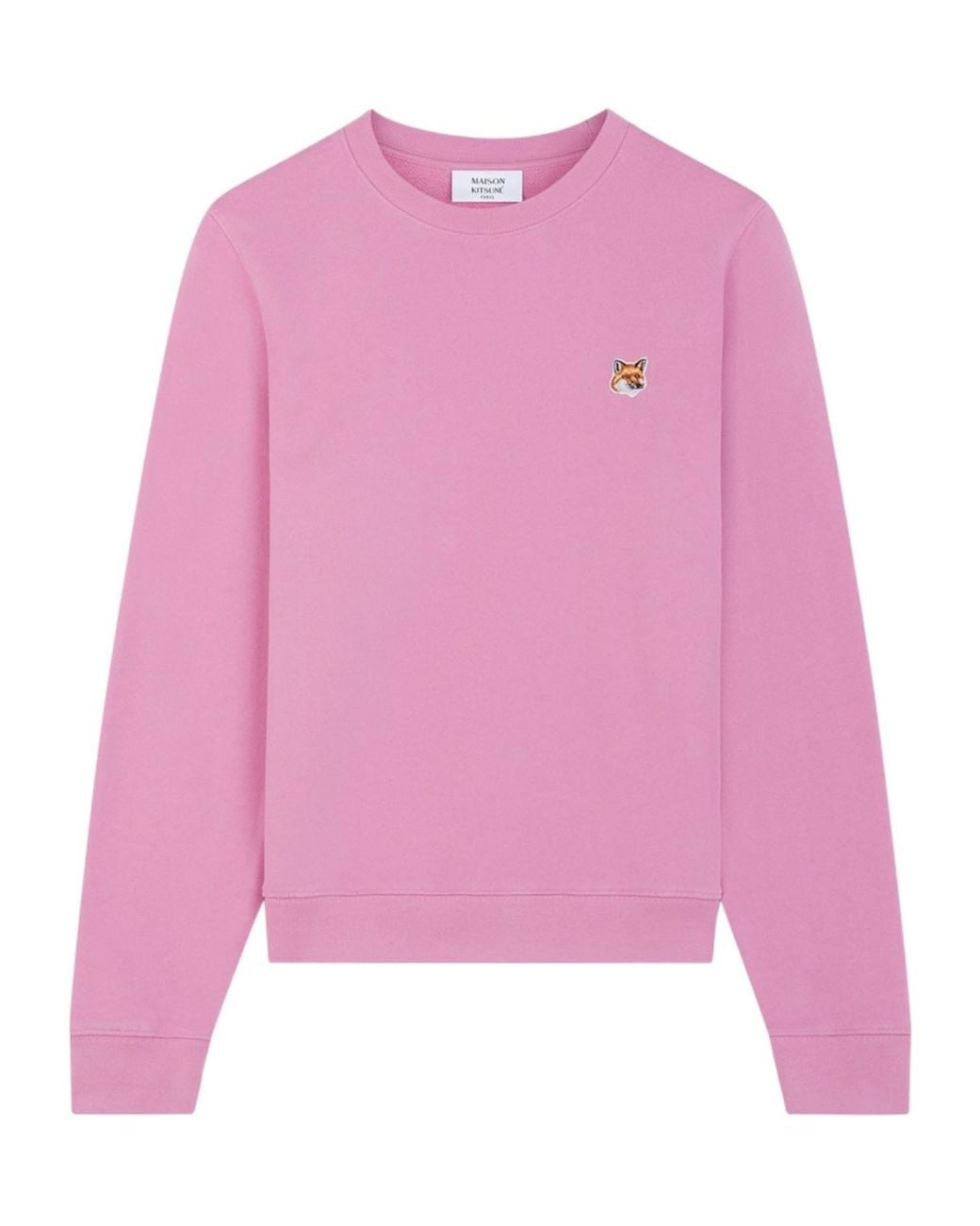 Maison Kitsuné Pink Maison Kitsuné Fox Head Patch Crewneck Sweatshirt