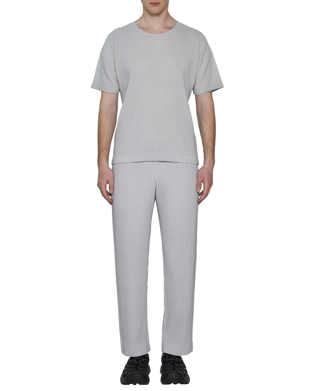 Issey Miyake Gray Homme Plissé Pleated Trousers for men