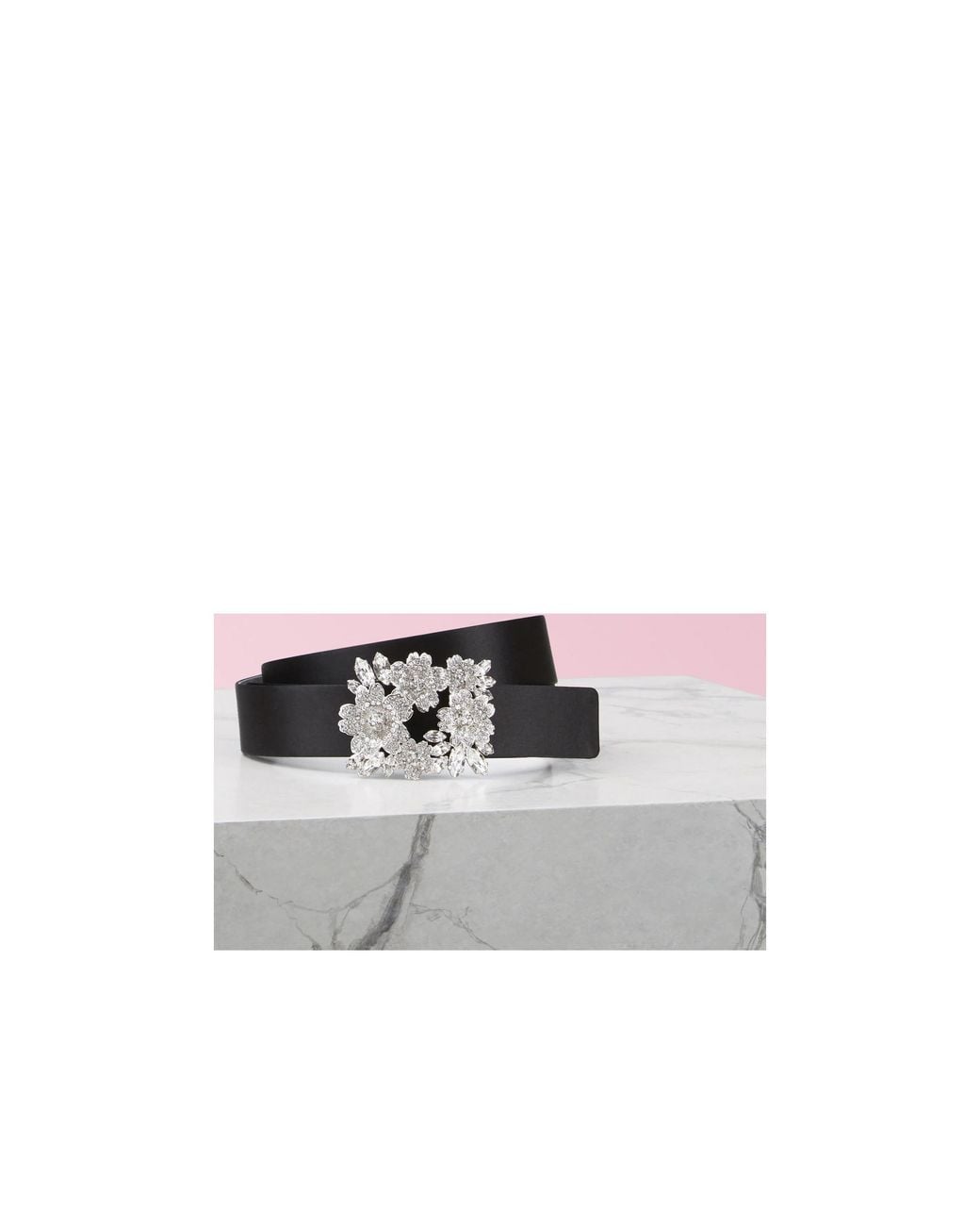 Roger Vivier Black Bouquet Strass Versailles Diamond Buckle Belt