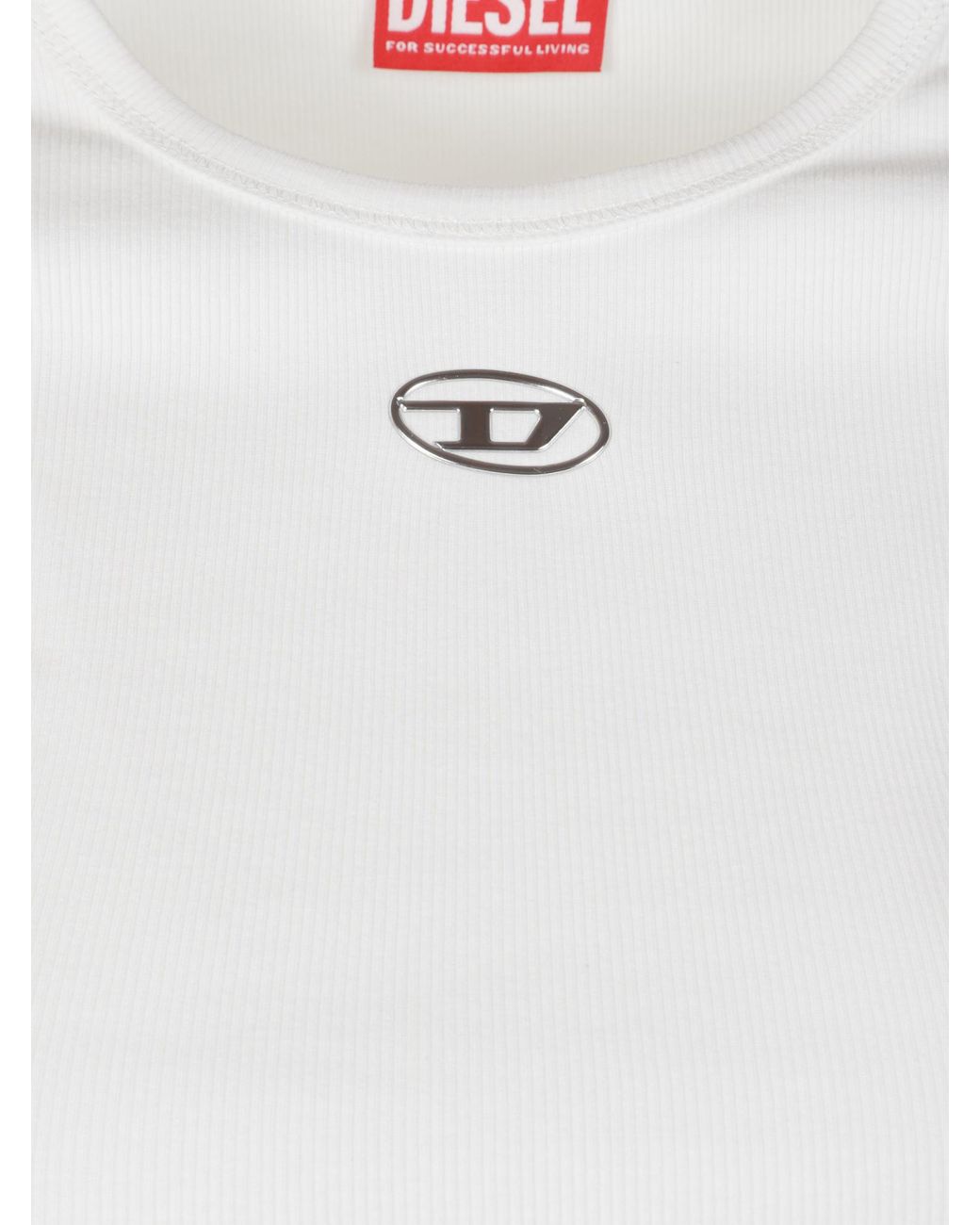 DIESEL White T-Ele-Long-Od T-Shirt
