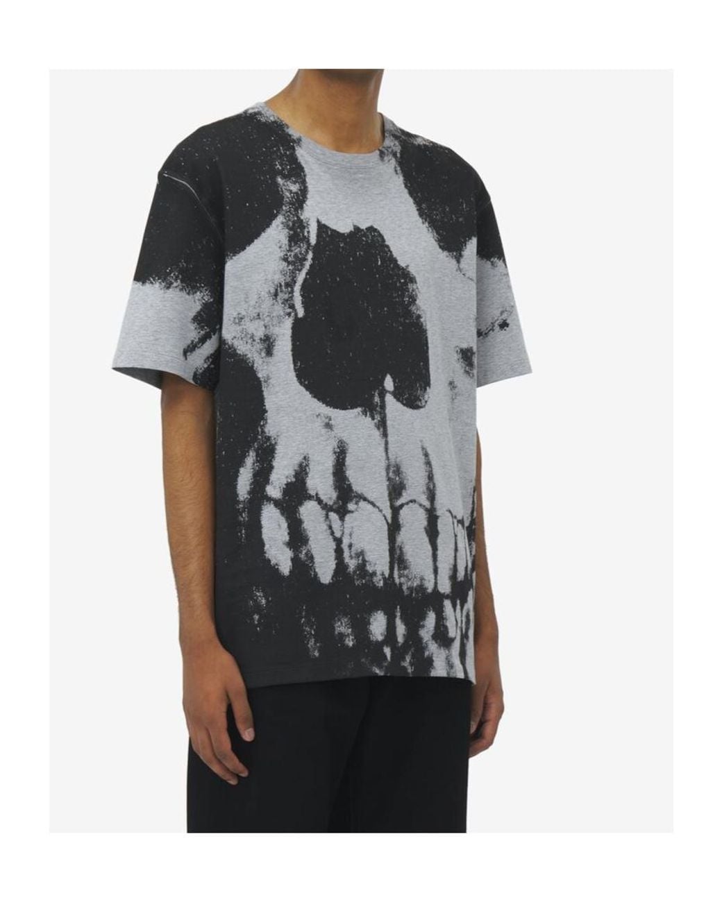 McQueen Black Skull Graphic T-Shirt For for men