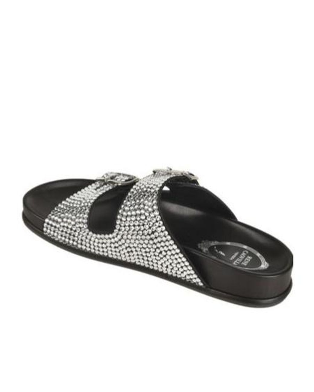 Rene Caovilla Black Ren Caovilla Emma Embellished Slider Sandals