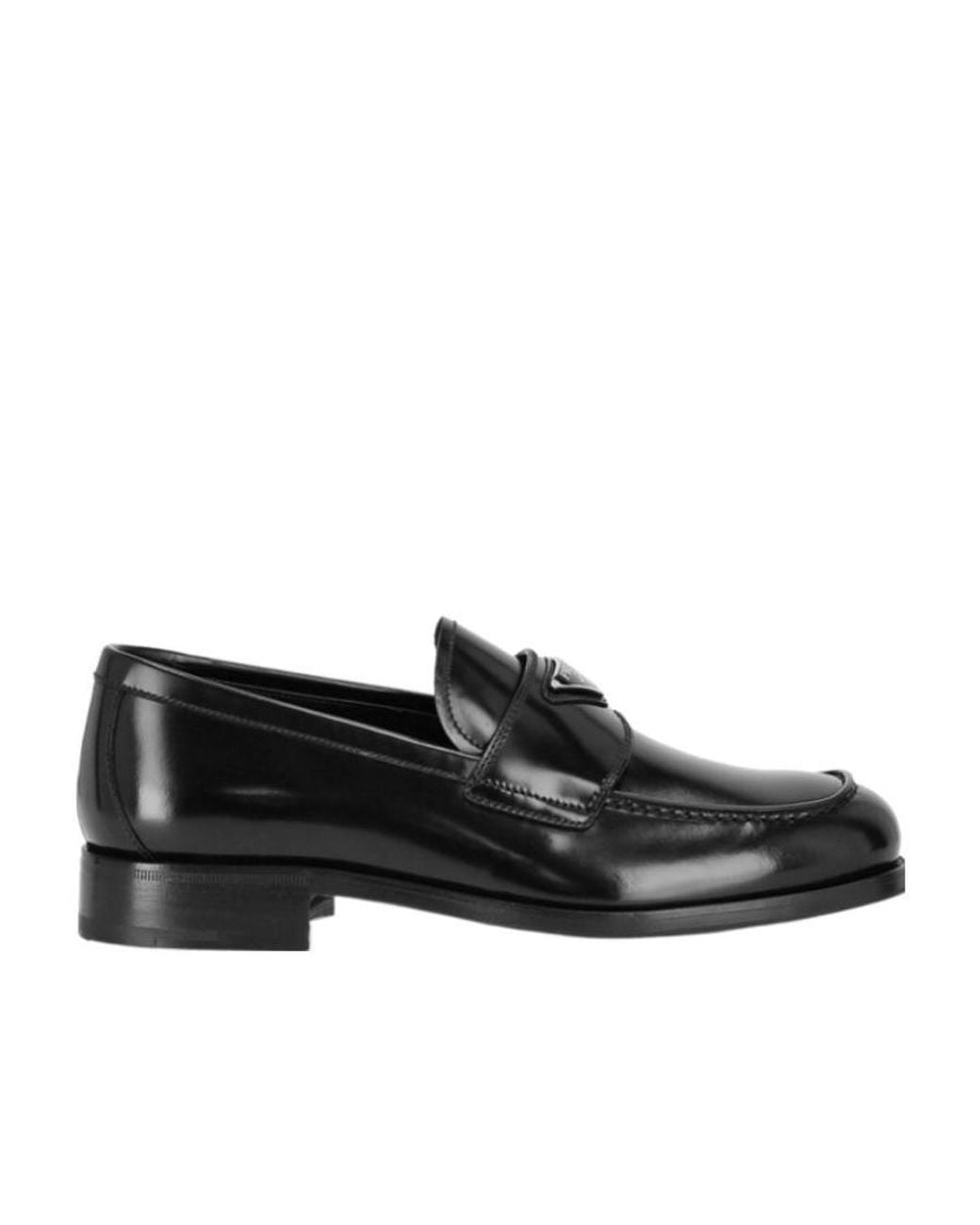 Prada Black Glossy Logo Loafers for men
