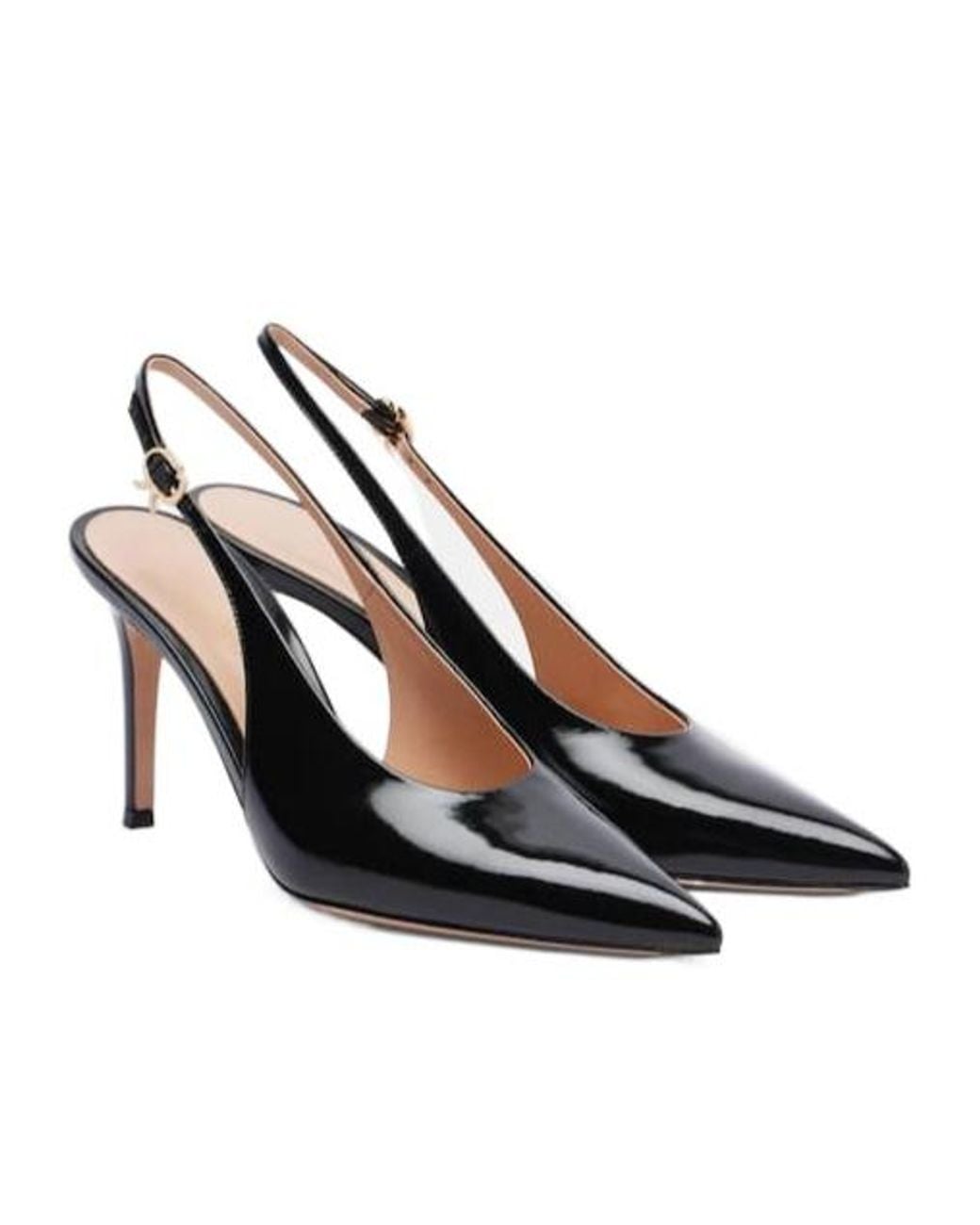 Gianvito Rossi White Leather Slingback Pumps