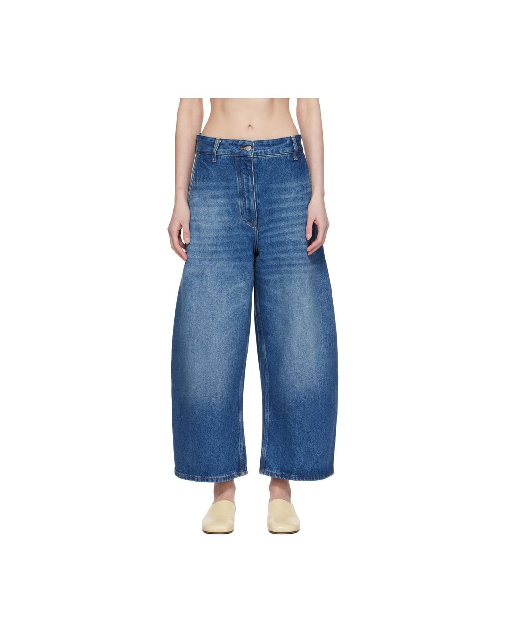 Studio Nicholson Blue Chalco Wide-Leg Denim Pants