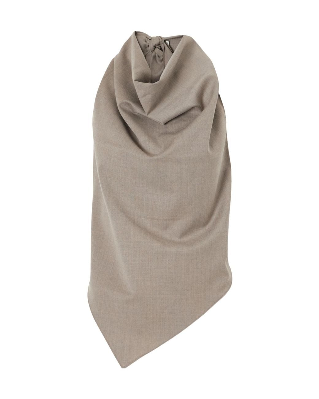 St. Agni Gray Backless Wool-Blend Top