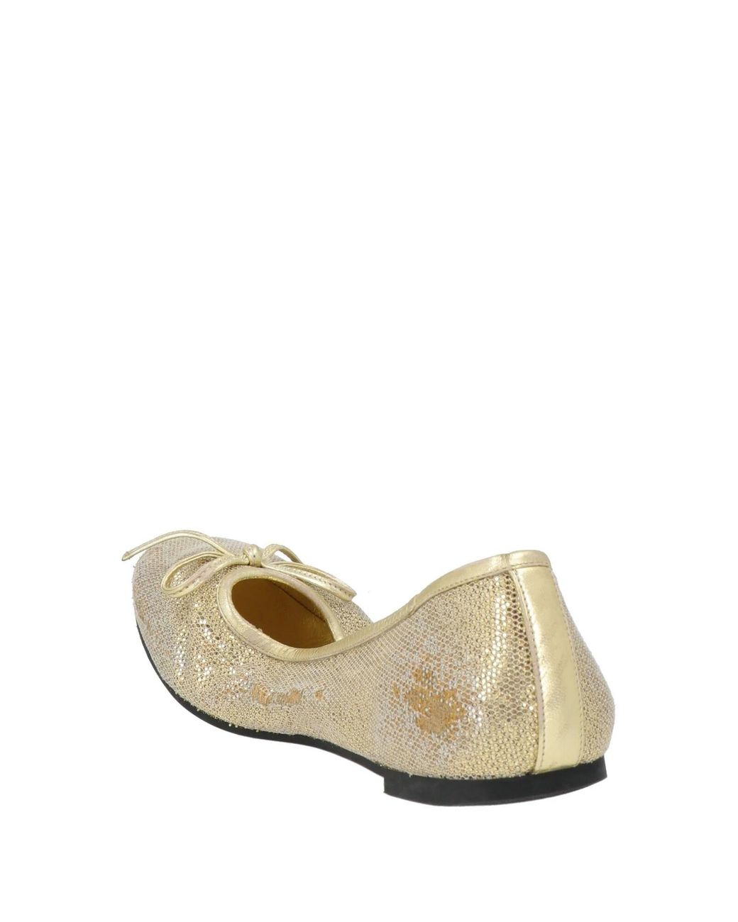 Balenciaga Natural Metallic Woven Sequin Ballet Flats
