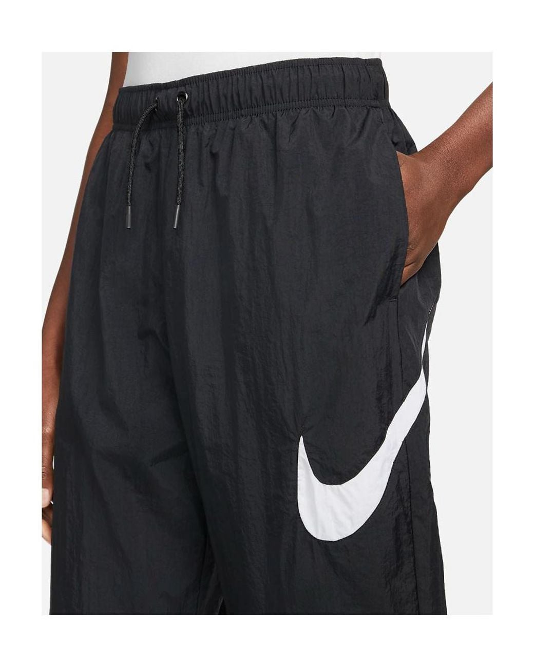 Nike Blue Swoosh-Print Tapered Track Pants