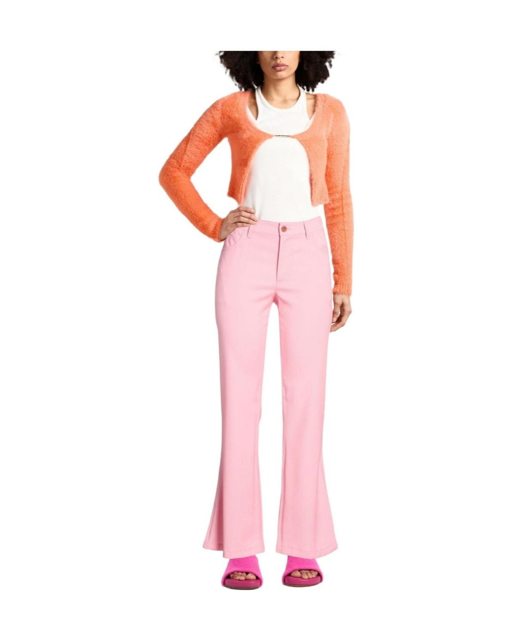 Marni Pink Slim-Fit Flared Pants