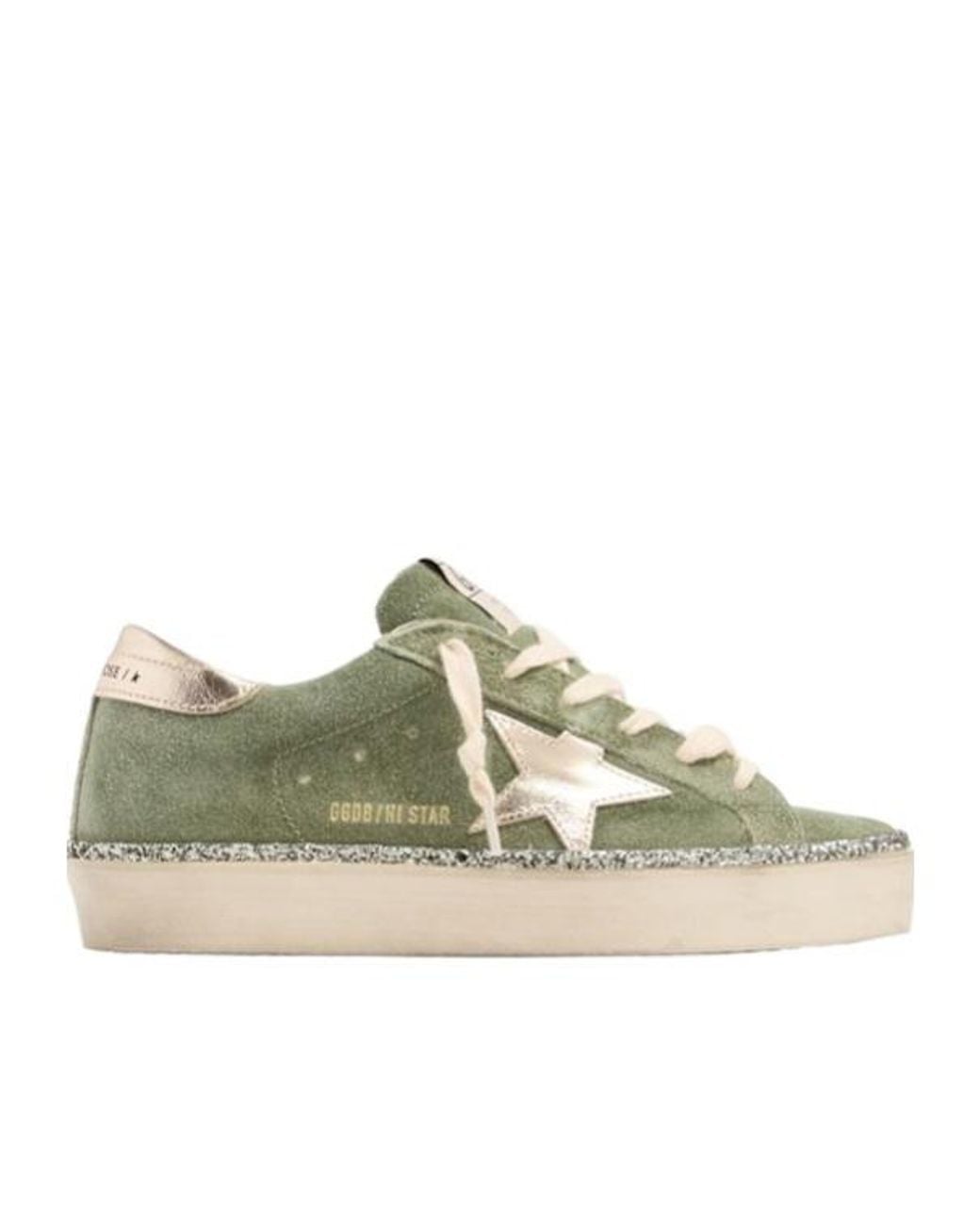 Golden Goose Deluxe Brand Green Hi Star Waxed Suede Sneakers
