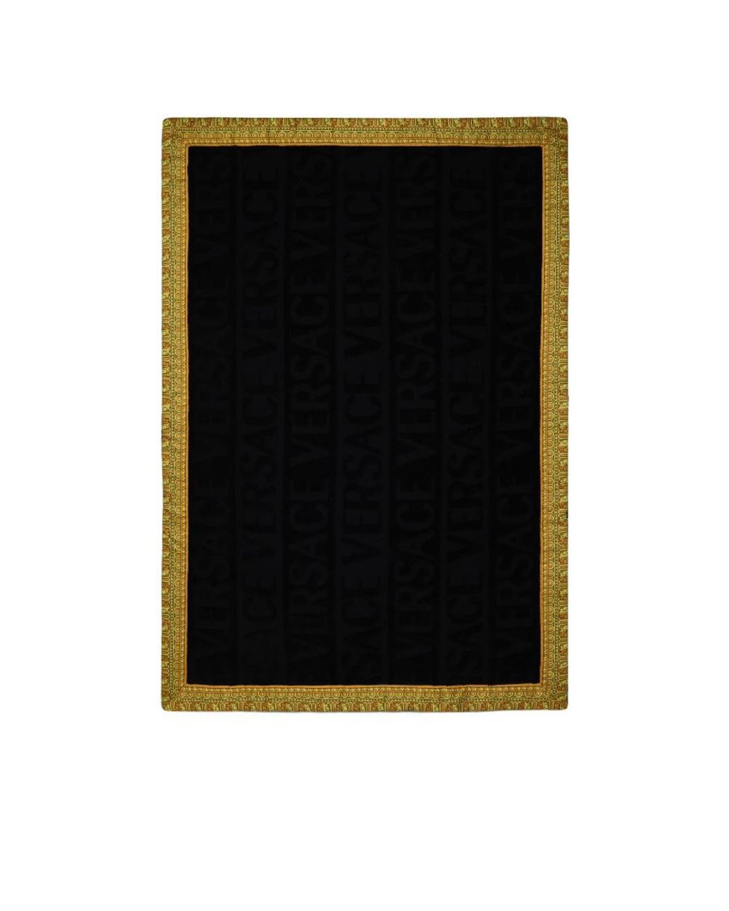 Versace Black Logo-Jacquard Cotton Bathmat (58Cm X 80Cm) for men