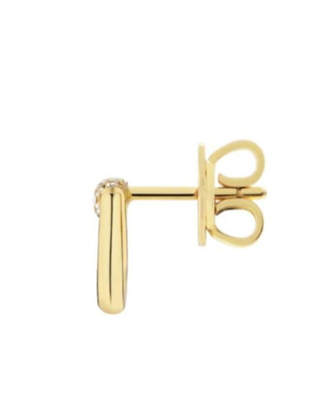 Gucci Metallic Horsebit Diamond 18K Stud Earrings