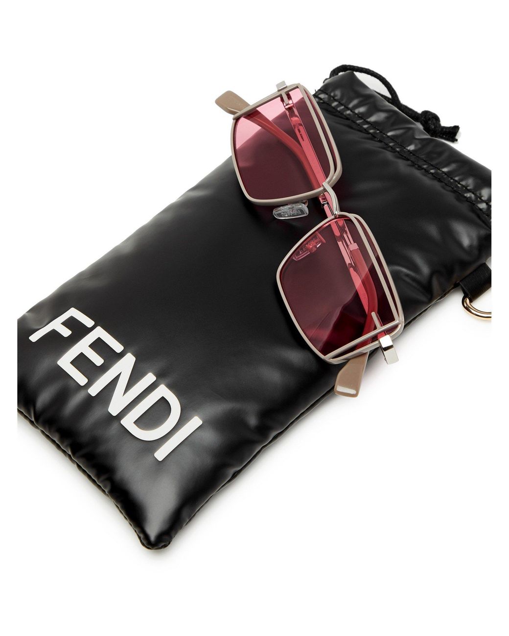 Fendi Pink Double-Rim Square Sunglasses
