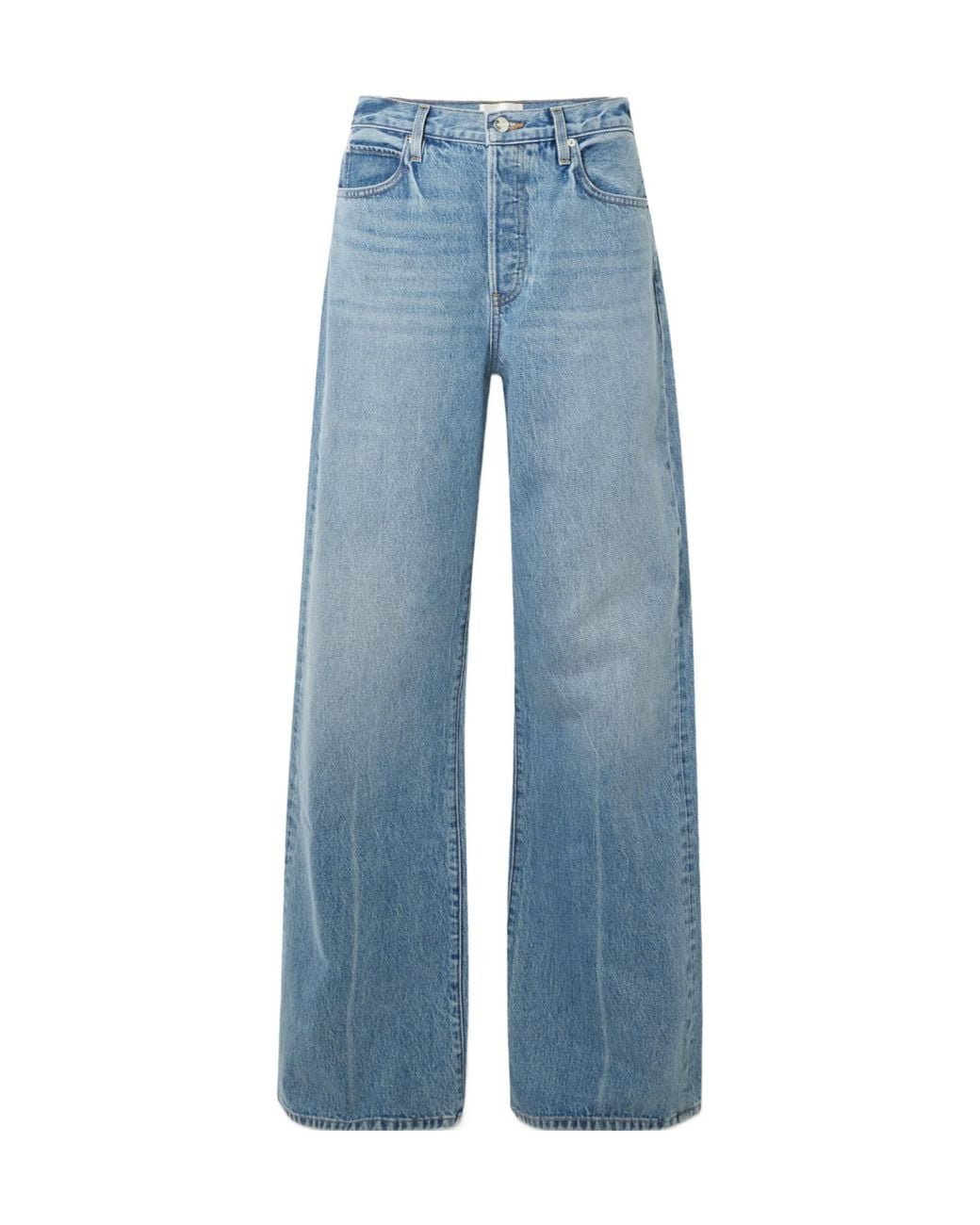 FRAME Blue The Loose Low-Rise Wide-Leg Jeans