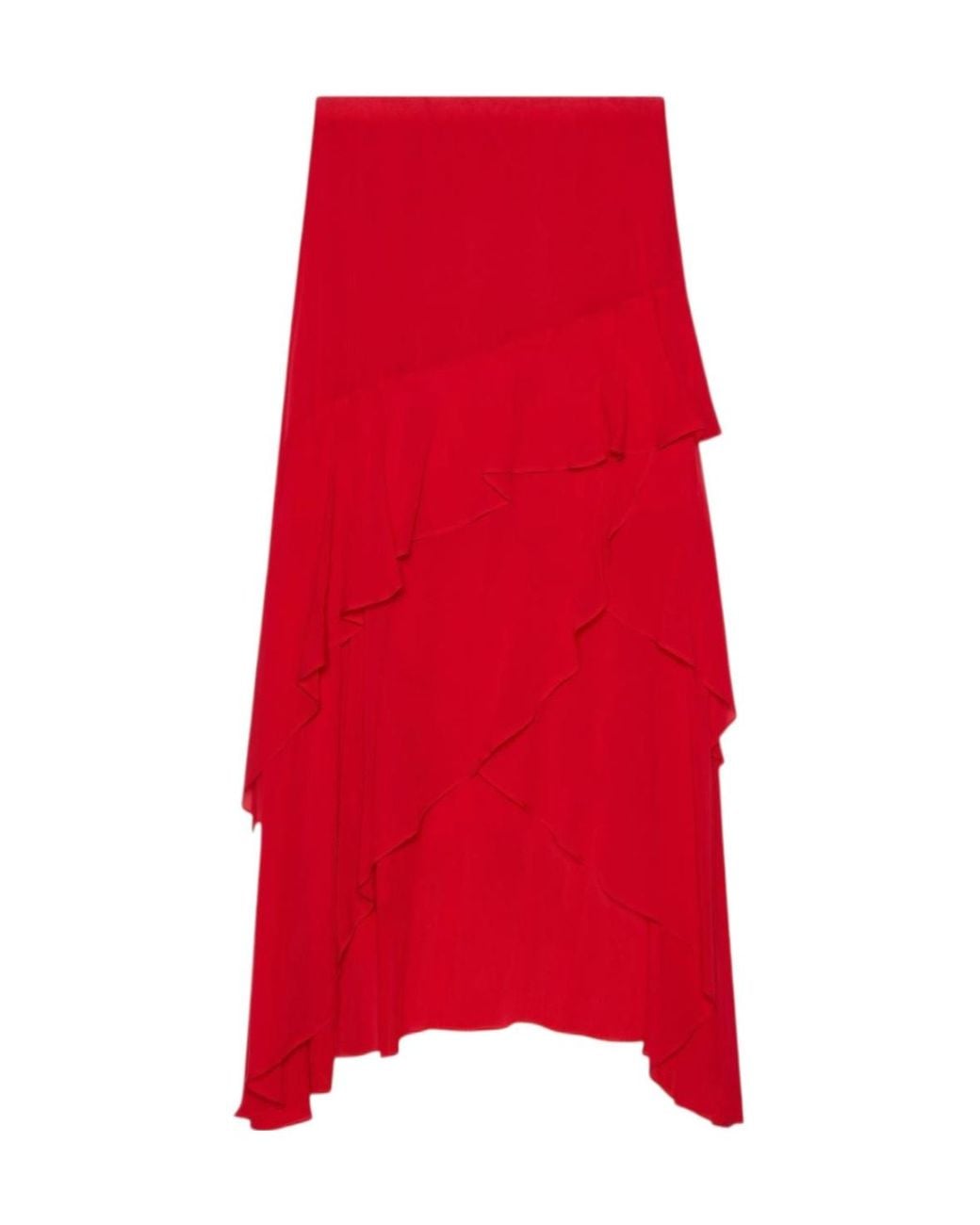 Marella Red Ruffled-Detail Skirt