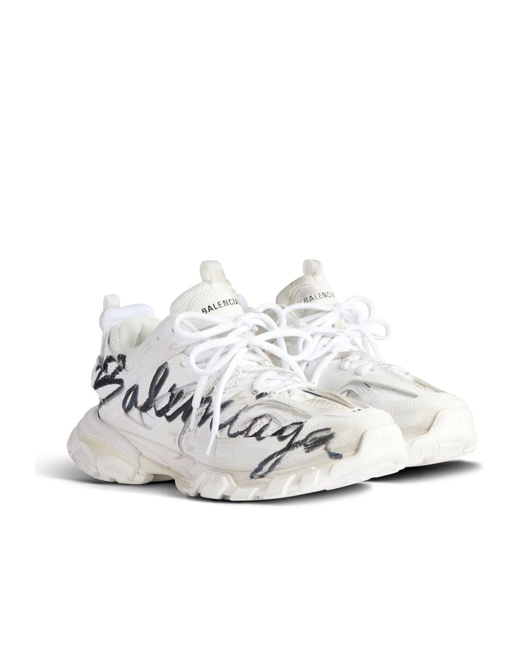 Balenciaga White Track Signature Sneaker