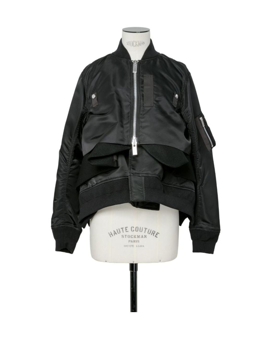 Sacai Melton Blouson in Black | Lyst