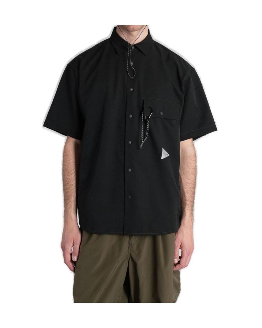 And Wander Blue Collared Short-Sleeved Shirt for men
