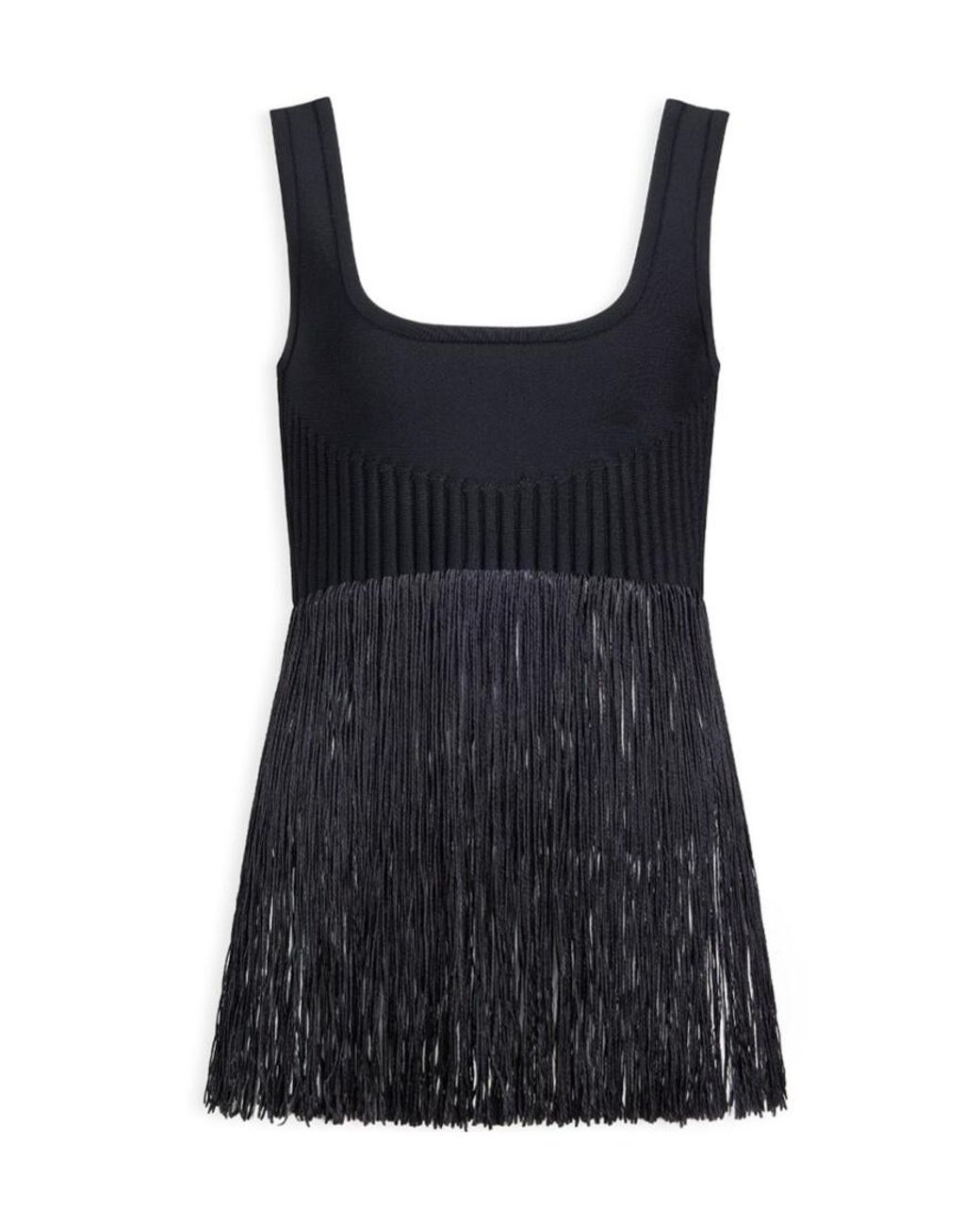 Alaïa Black Fringed Tank Top