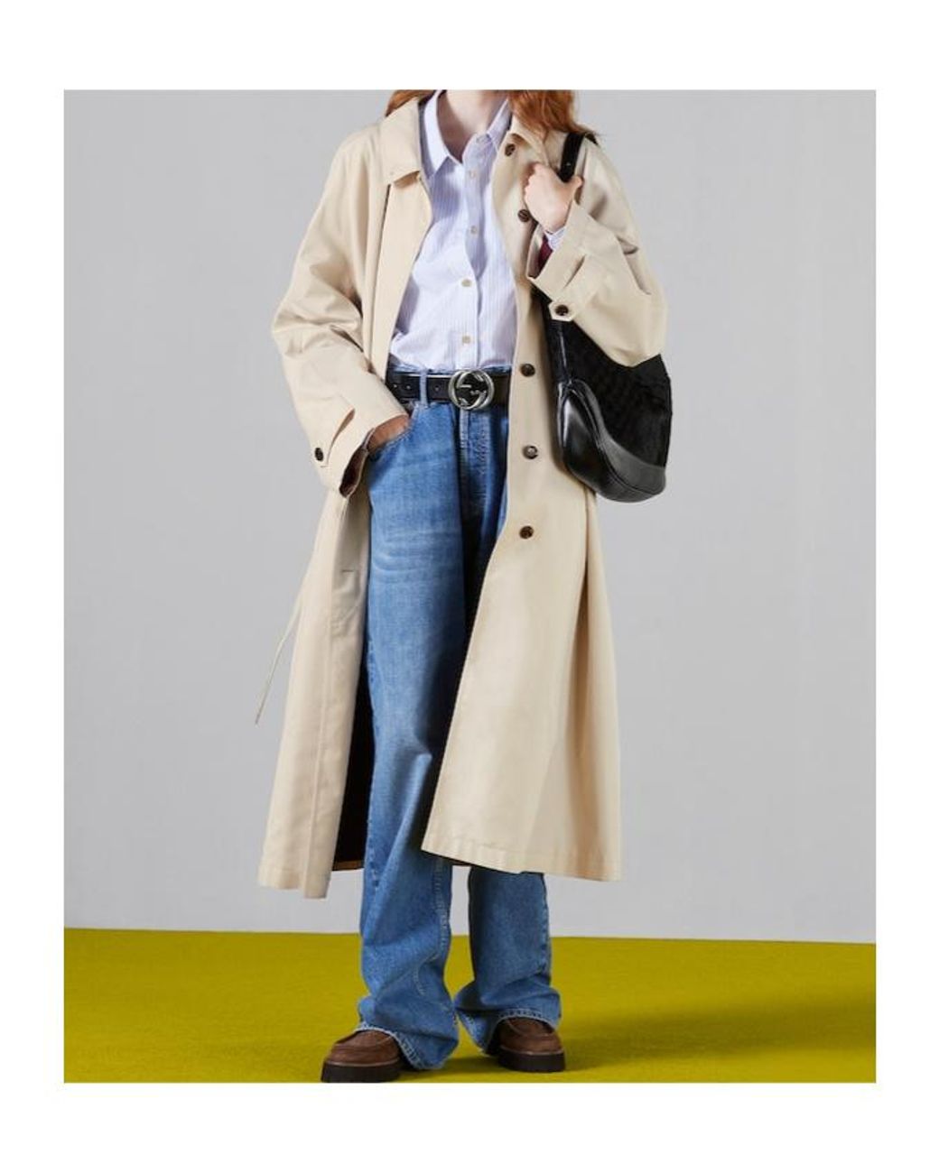 Gucci Natural Gabardine Trench Coat
