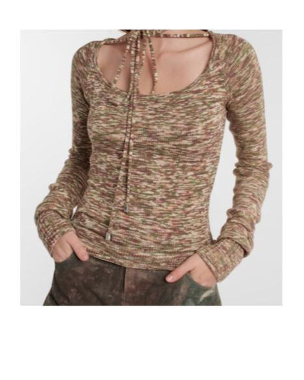 The Attico Natural Tie-Neck Sweater