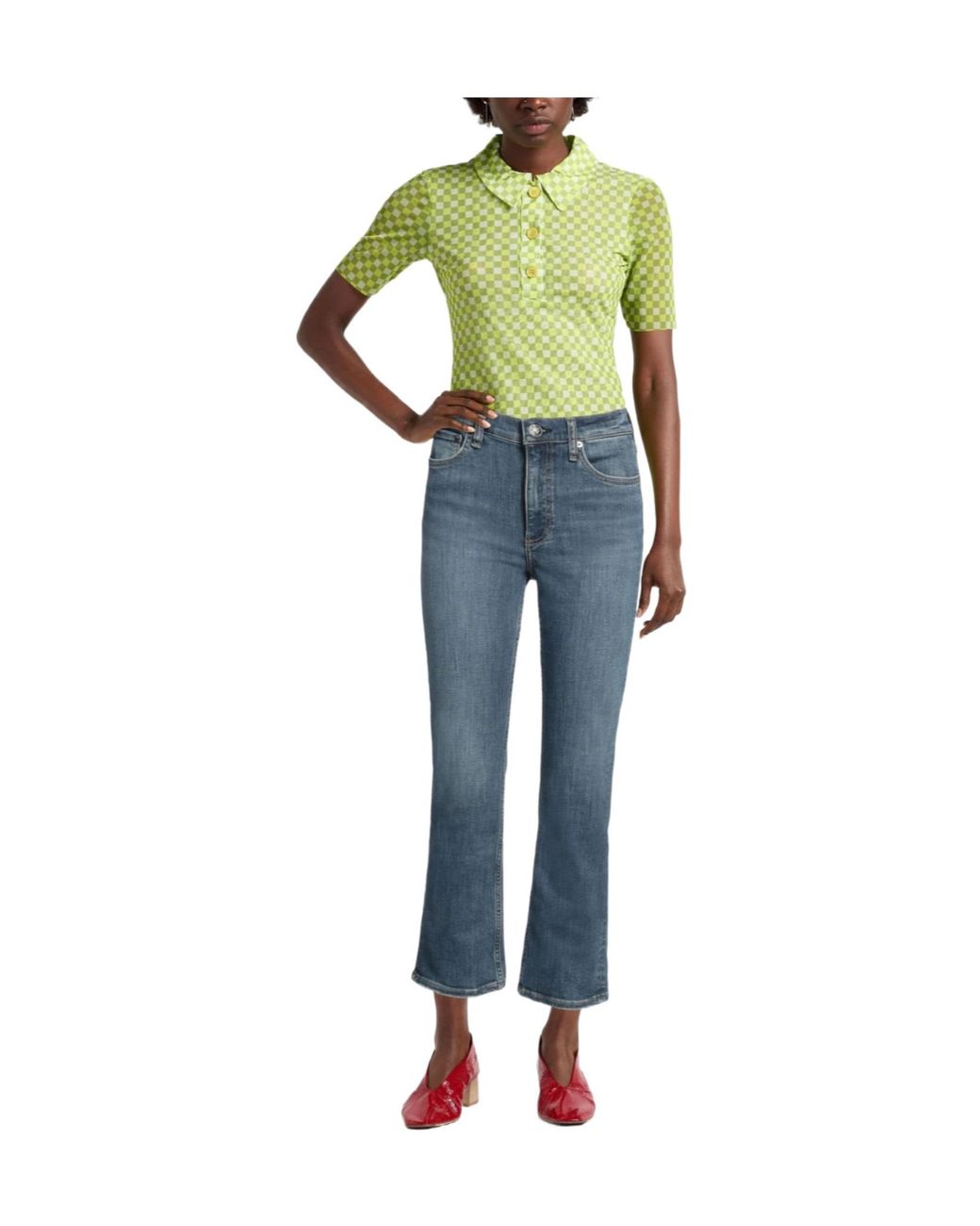 Rag & Bone Blue High-Waisted Bootcut Jeans
