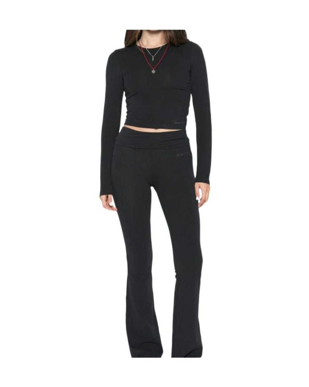Sporty & Rich Black Long-Sleeve Knit Top