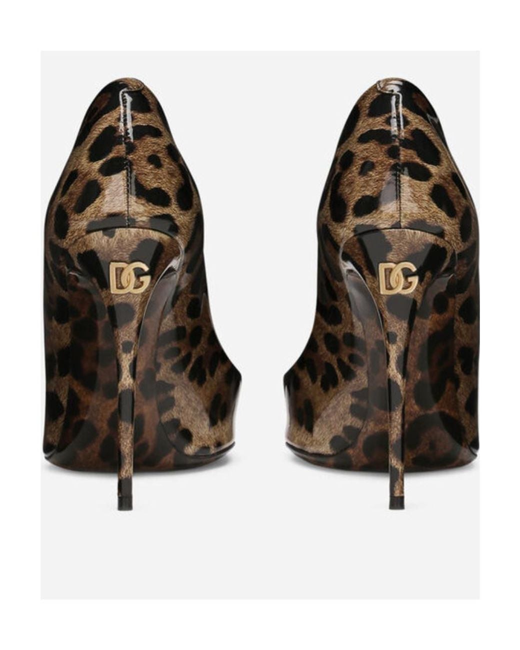 Dolce & Gabbana Metallic Printed Glossy High-Heeled Shoes