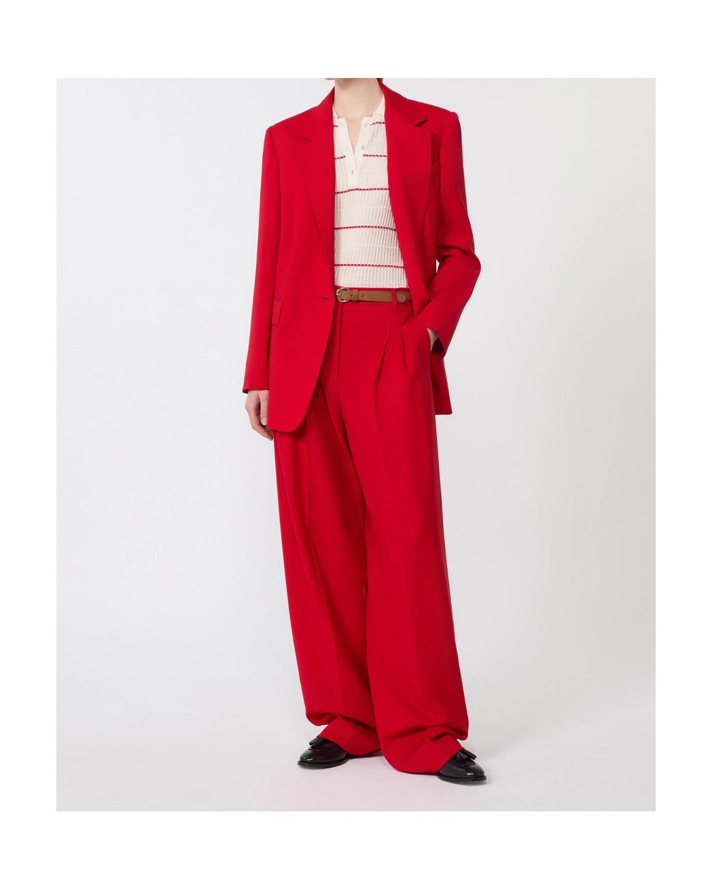 Max Mara Red Single Breasted Blazer