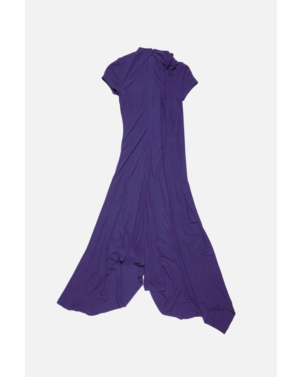 Acne Purple Draped Scarf Jersey Dress