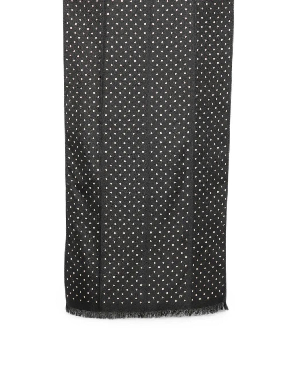 Tom Ford Gray Polka-Dot Scarf for men