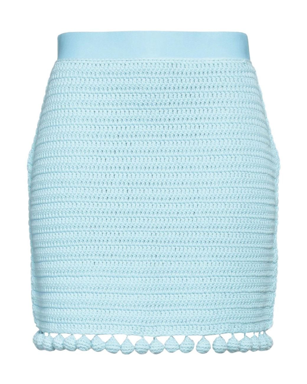 Burberry Blue Solid Color Knit Midi Skirt